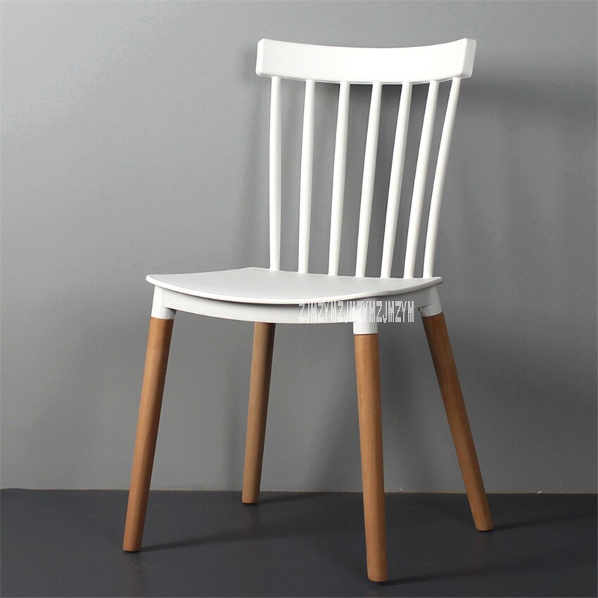 EC-13 Simple Dining Chair Modern Plastic Chair Backrest Leisure Chair Negotiation Chair Easy Chair Solid Wood Leg Casual Chair: A