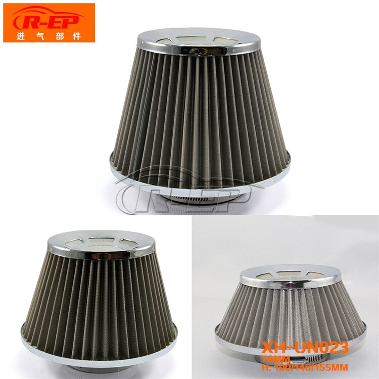 Automotive air filter 76MM filter stainless steel net mushroom head mushroom head high flow air filter