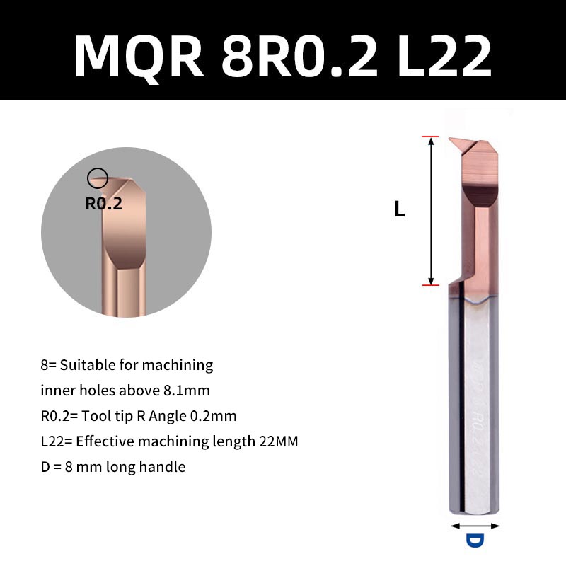 KaKarot MQR cortador de perforación para taladrado carburo recubierto Mini herramienta de torneado de torno interno copia de aleación de acero de tungsteno de agujero pequeño: 9 mm