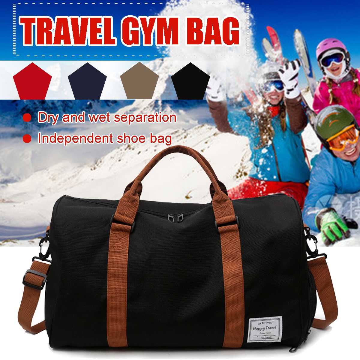 Outdoor Gym Bags Women Waterproof Sports Bag Men Shoulder Bag For Fitness Gym Exercise Backpack Travel Adjustable Detachable Bag