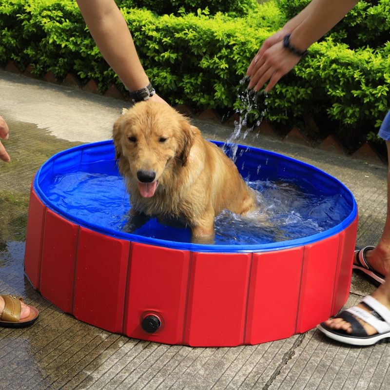 Dropshippig PVC Foldable Pet Dog Cat Swimming Pool PVC Washing Pond Dog Tub Bed Large Small Dog Swimming House Bed Summer Pool
