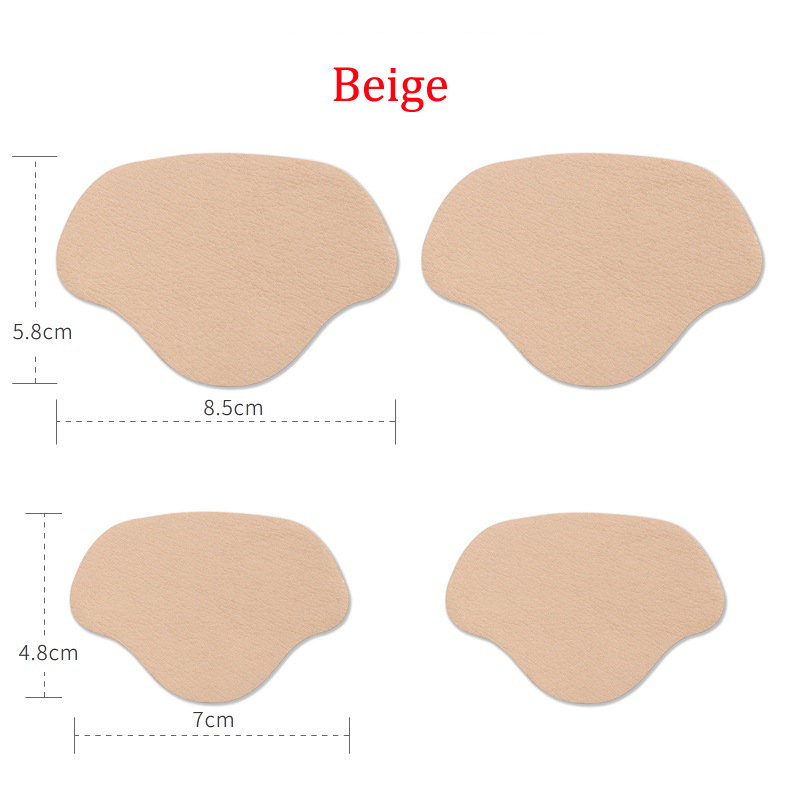 Plantillas con parche para zapatos deportivos, almohadillas antidesgaste para pies, plantilla protectora para el talón, pegatina trasera, tamaño ajustable, 4 Uds.: Plata