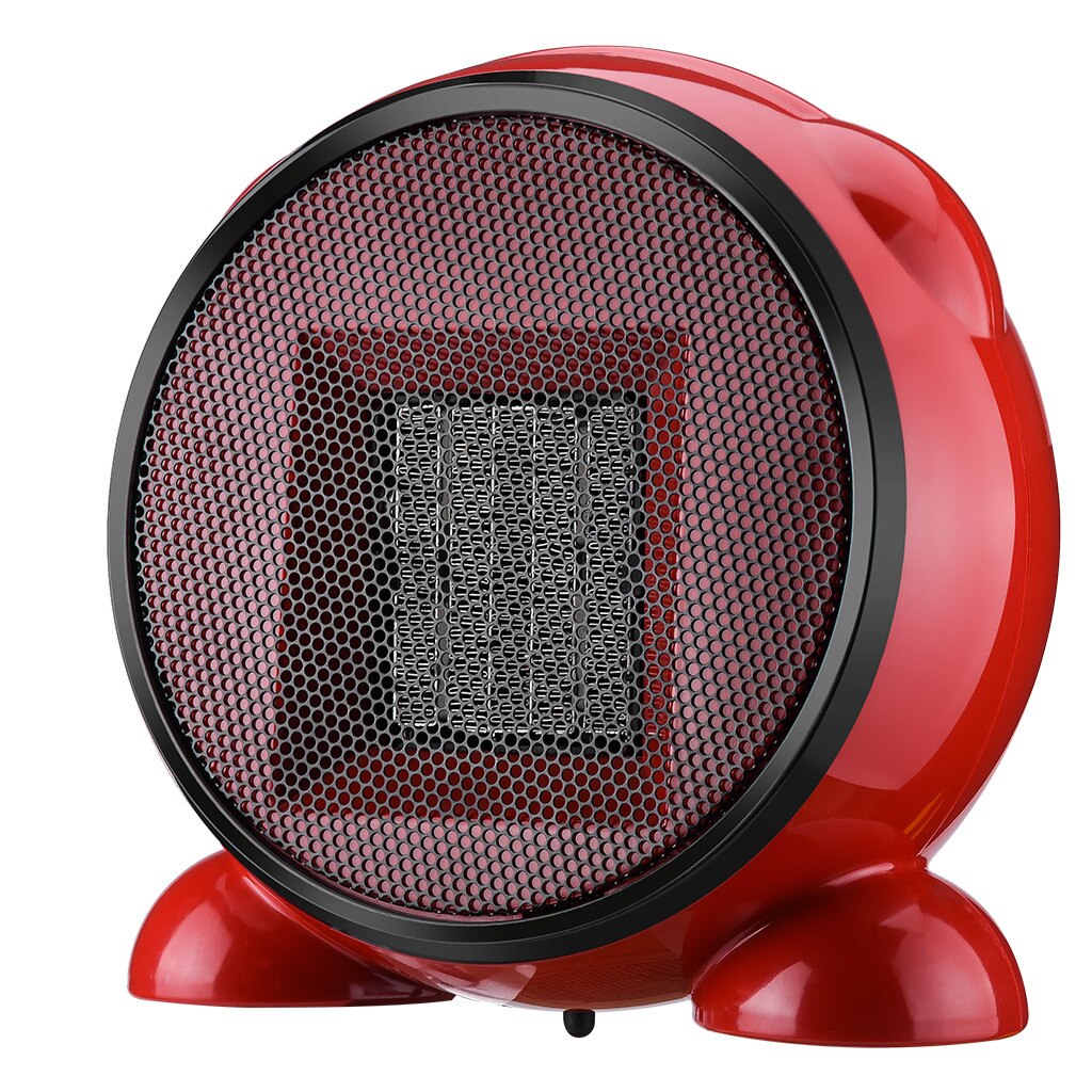 Wall Electric Heater Mini Fan Heater Desktop Household Wall Handy Heating Stove Radiator Warmer Machine for Winter EU Plug: Red 