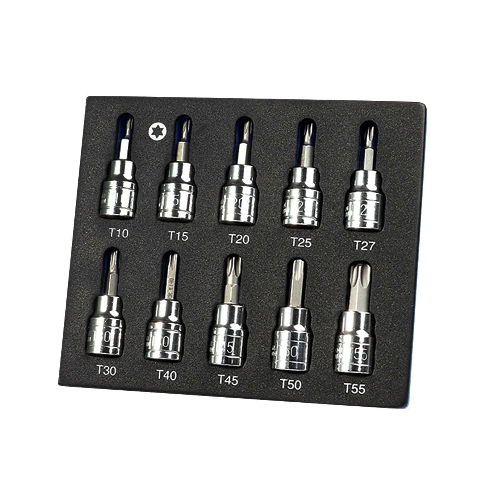 10pcs 3/8-inch Torx Bit Socket Set T10-15-20-25-27-30-40-45-50-55 CRV Bits