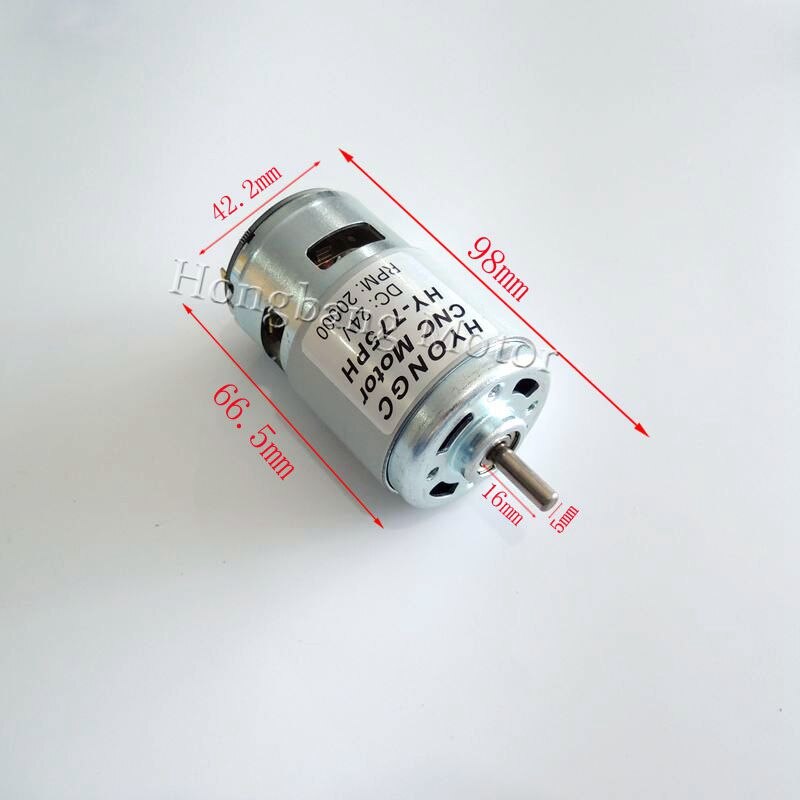 HONGYC HY-775PH 20000RPM 775 CNC Spindle Motor with ER11 Collet Set, DC 24V, High Power, Noise Suppression, Electrical DC Motor