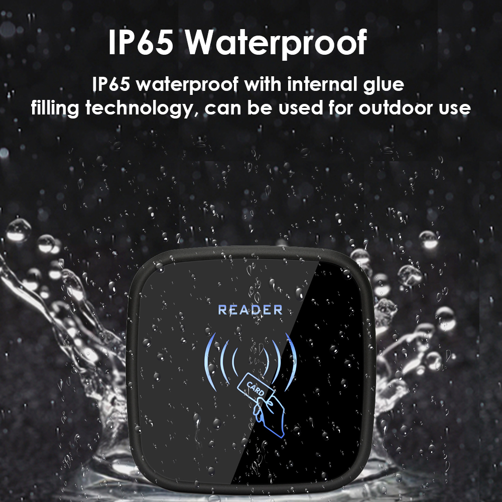Ip65 vandtæt rfid kortlæser wiegand 26 output adgangskontrol slave læser sikkerhed 125 khz 13.56 mhz em id kortlæser