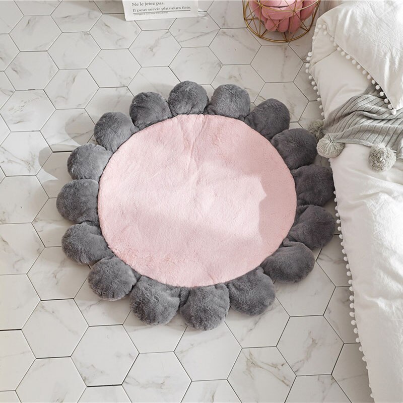 Voermat voor huisdieren, bloemenmat voor huisdieren, dubbellaags, waterdichte kattenbakmat, meerdere kleuren om uit te kiezen, kennelmat voor honden en katten: C-stijl / Diameter 105cm