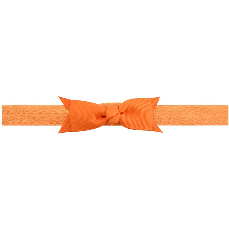 Bandes de tête Turban élastiques solides | Pour filles, joli nœud papillon, ruban -grain, accessoires de cheveux pour enfants, 20 pièces/lot: 09 Orange