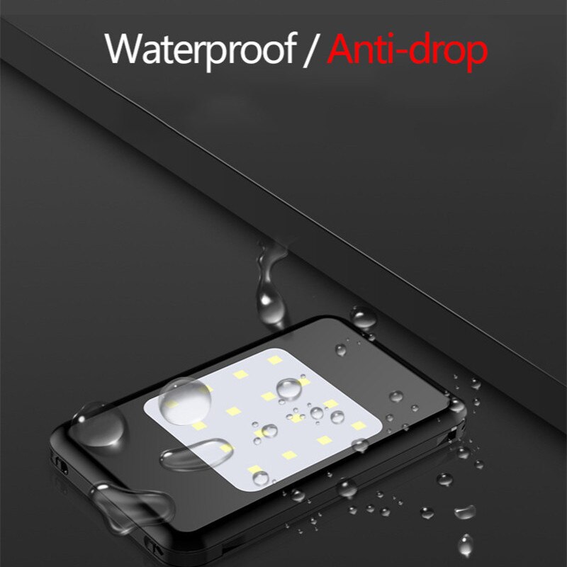 Mini Draagbare 80000Mah Solar Mobile Power Bank Snel Opladen Externe Batterij Wordt Geleverd Met 2 Opladen Kabels Led Verlichting