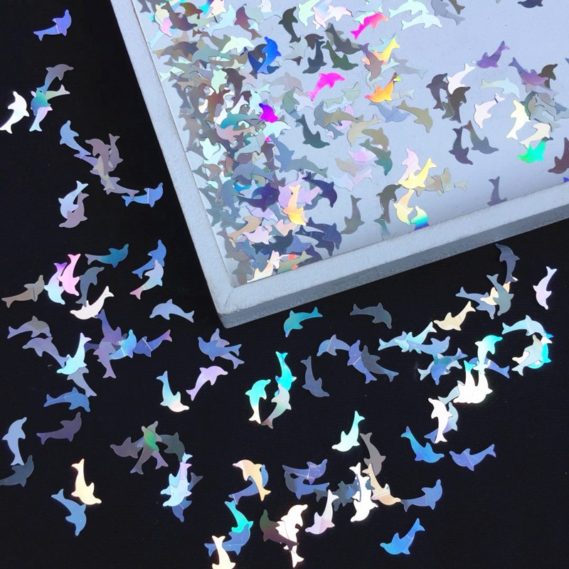 20g/- pakning delfin paljett glitter skive for barn håndlaget tegning scrapbooking slim leire krystall lim dekorasjon