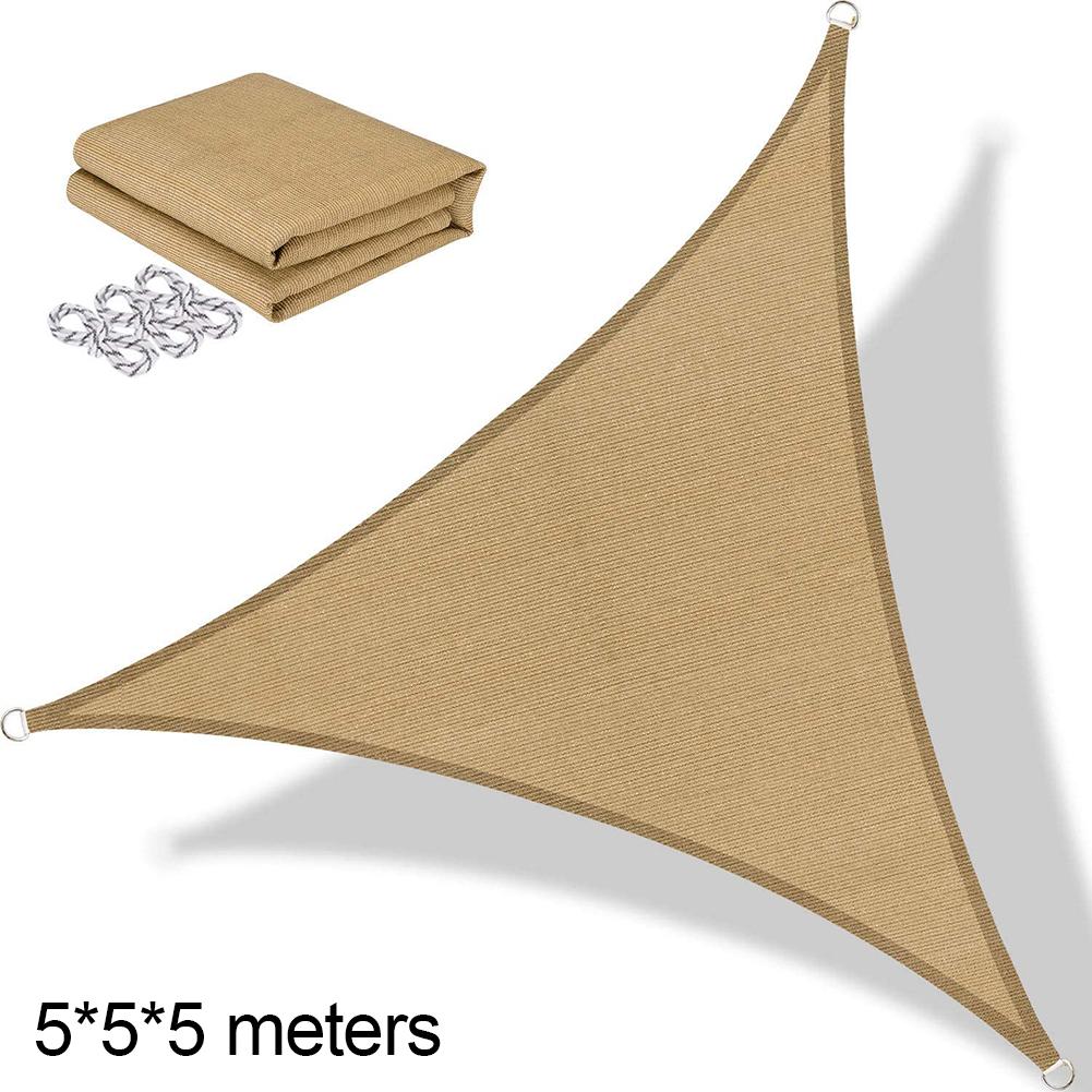 2 x 2 x 2m - 5 x 5 x 5 mtrekantet parasoll seil hjem hage uteplass basseng solskjerming fortelt camping piknik telt vanntett skyggeduk: 5 x 5 x 5m