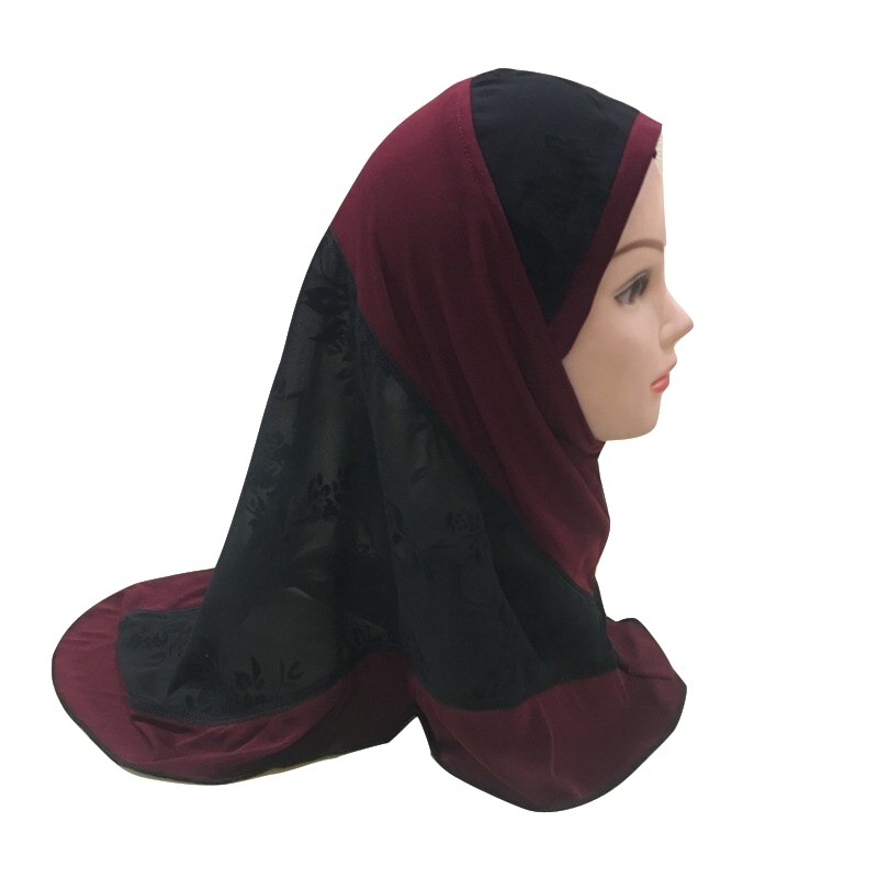 Kids Hijab Voor Moslim Meisje Kind Islam Kinderen Instant Bonnet Bloemen Hijaab Caps Islamitische Kleding Sjaal Hoofddoek