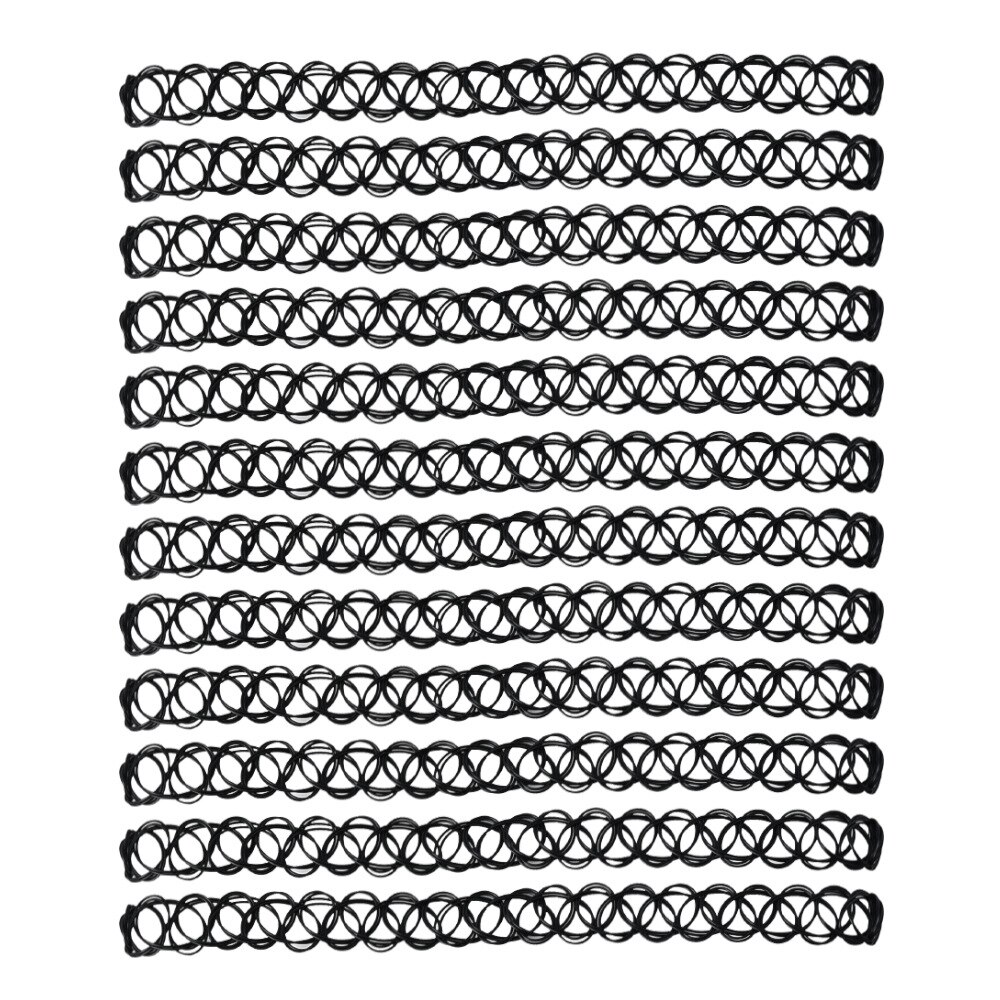 12 unids/set Fishline collares gargantilla para mujeres adolescentes niñas Stretch gótico Punk elástica hueco gargantilla collar de joyería de