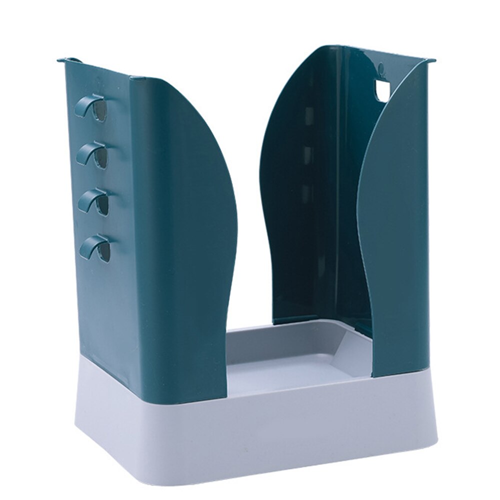 Kitchen Trash Bin Adjustable Rubbish Garbage Bucket For Home Office Living Room Car Household Dustbin Trash Can Container: Blue grey