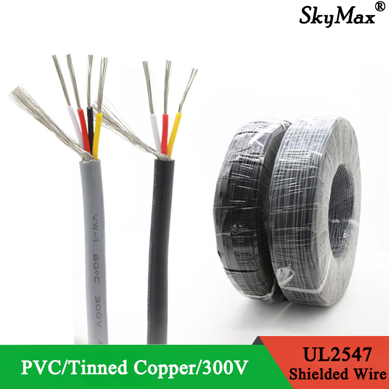 28 awg  ul2547 skjermet ledning 2 3 4 5 6 7 8 kjerner pvc isolert kanalforsterker lydsignalkabel fortinnet kobber kontrolllinje
