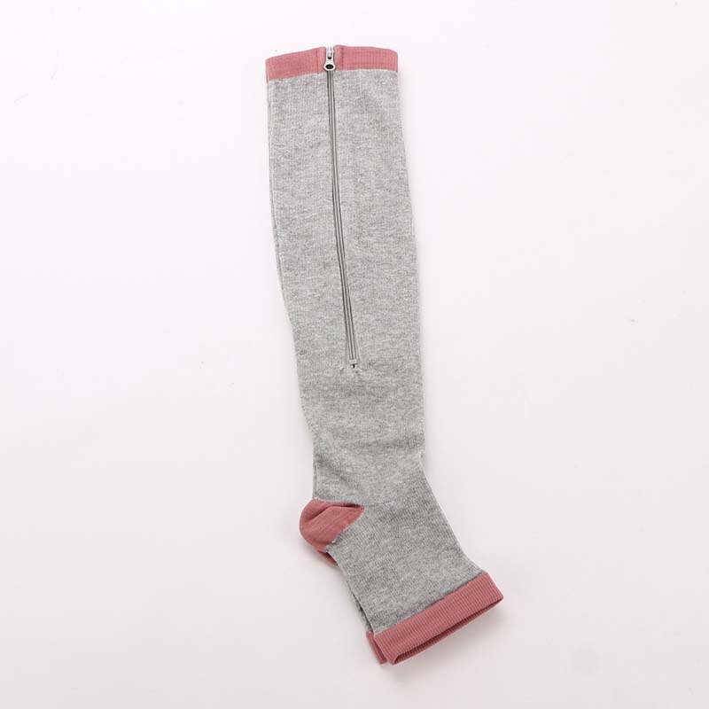 Kobiety Zipper skarpety uciskowe anti-zmęczenie cud miedzi Unisex Zip ulga dla nóg kolana Sox z wystającym palcem kolarstwo skarpety sportowe BC0119: Style5 / S/M