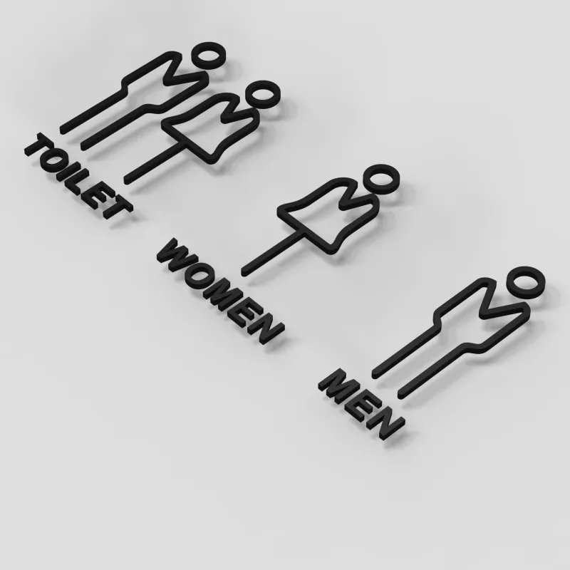 Restroom Signage Hotel Room Home Sign WC Public Restroom Signage Acrylic Reminder Sign Bathroom Signage Door Sign