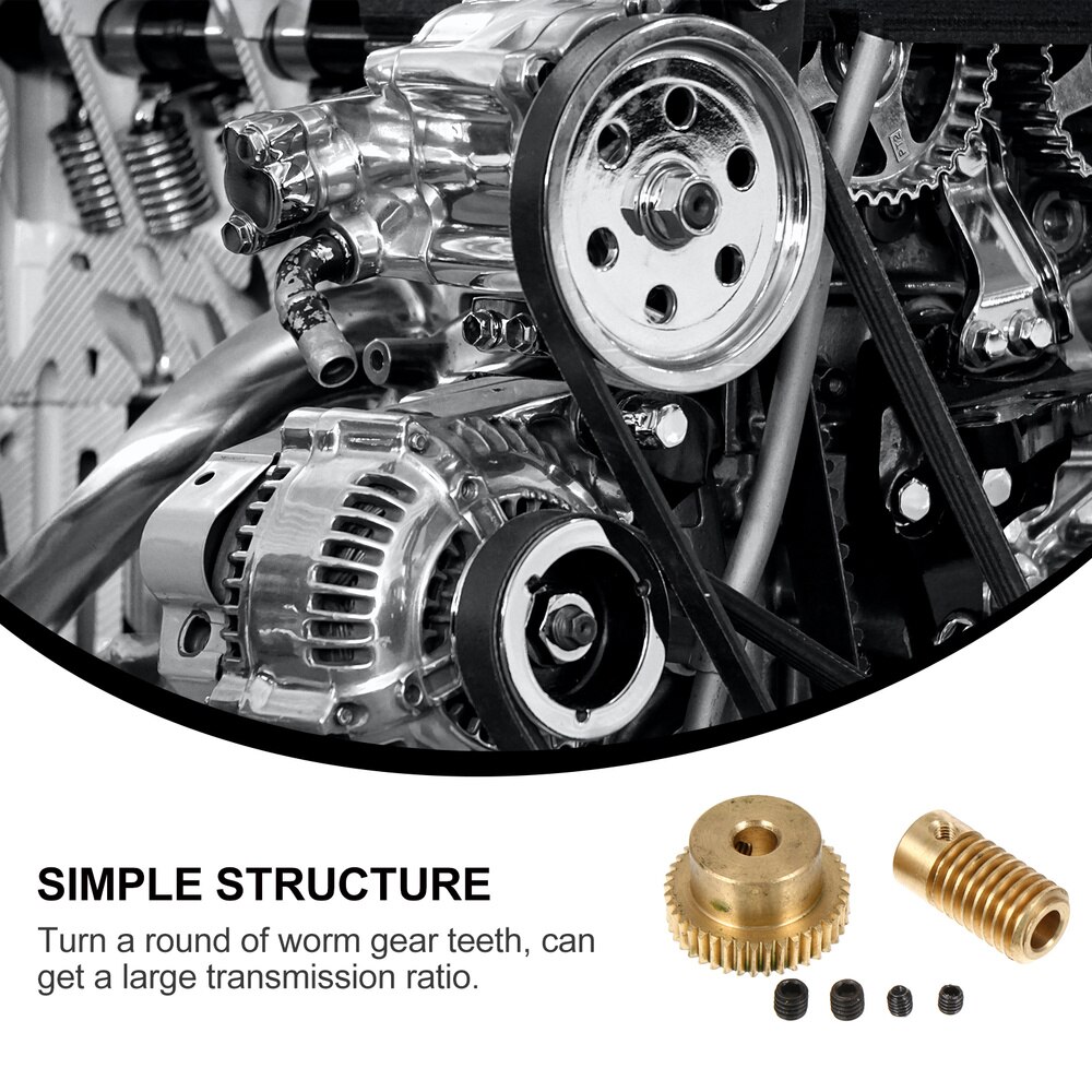 2 uds pequeño módulo gusano y engranaje de tornillo sin fin duradero engranaje de tornillo sin fin de repuesto