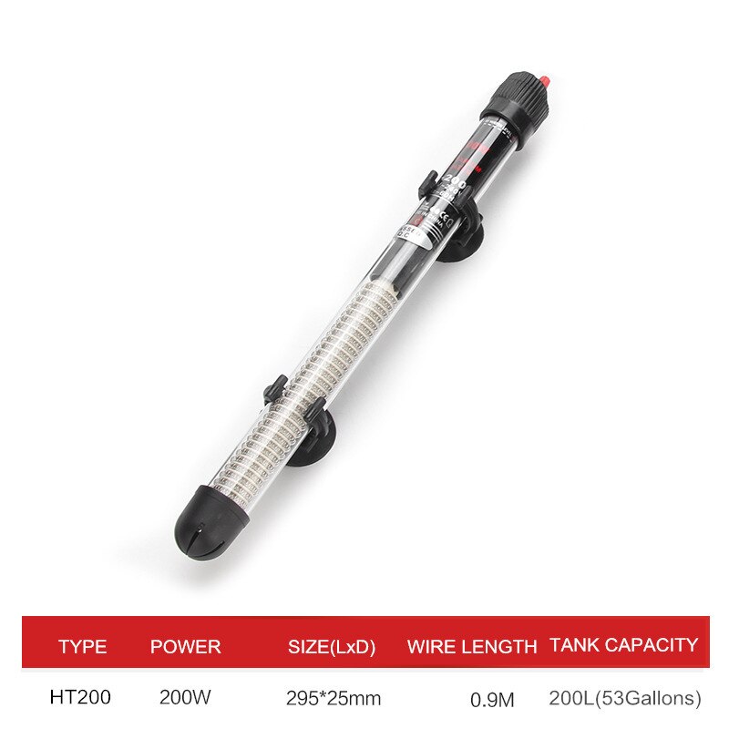Chauffe-eau Submersible pour Aquarium, température réglable, Thermostat, 110v – 220v, Submersible, 25/50/100/200/300W: 200W / US plug 110V