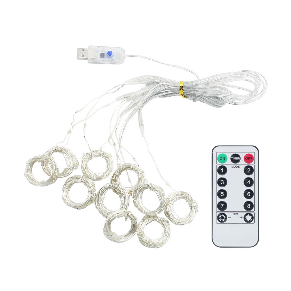 Guirnalda de cortina LED de 3M para decoración de habitación, luces de hadas de energía USB con control remoto, guirnalda de Año , luces Led para ventana