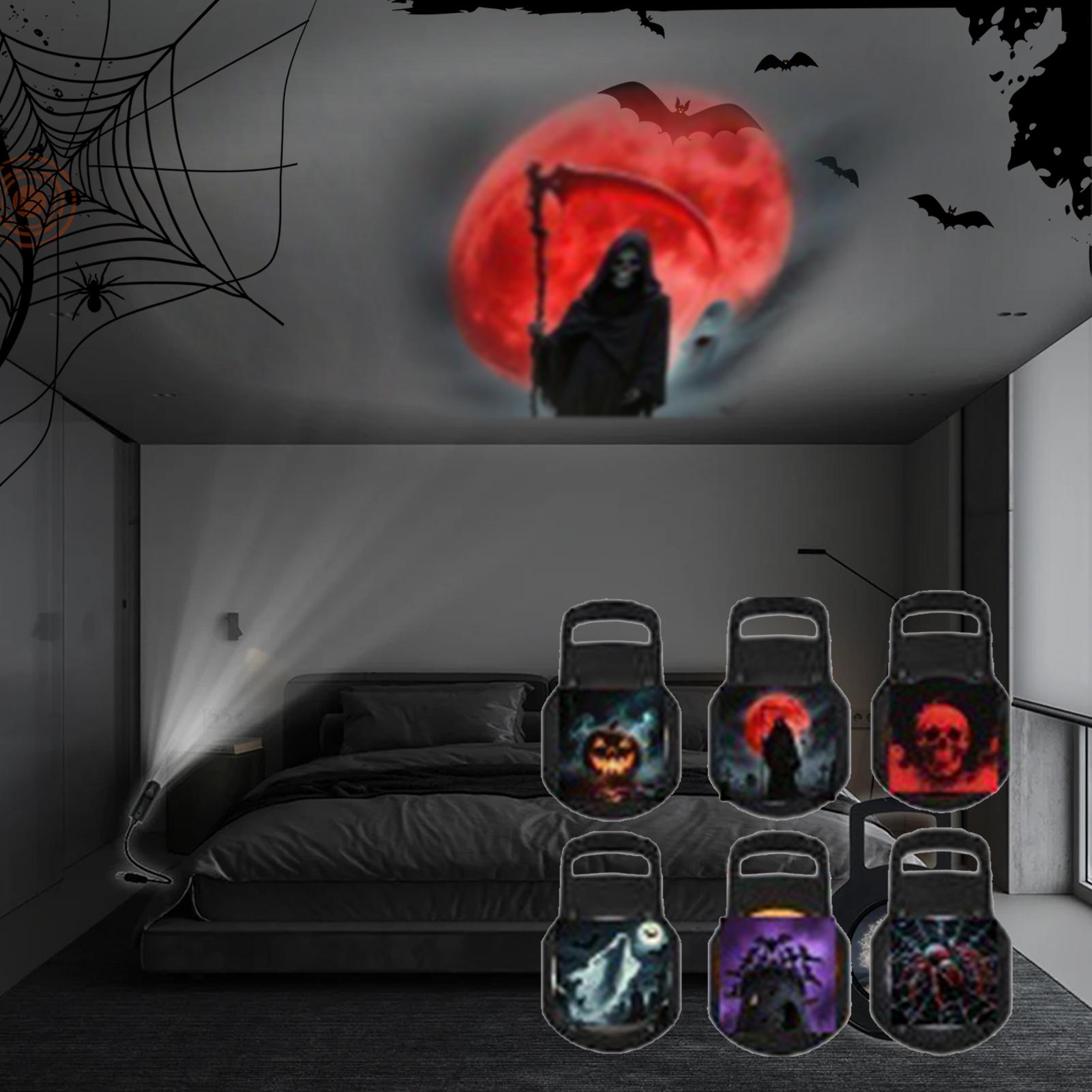 Halloween Projektor Lichter Outdoor 360-Grad Rotierenden LED Halloween Dekoration LED Dekor Für Schlafzimmer Garten Theater Hause Zimmer