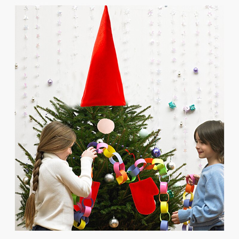 Kerstboom Ornamenten Decoratie Set Kerstboom Topper Cover Boom Top Hoed Neus Handschoenen Xmas Voor Thuis Fun Kids newyear