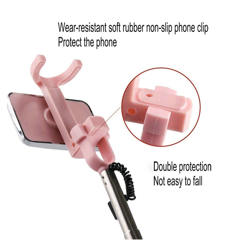 Espejo grande palo selfie con cable para IOS teléfono inteligente monopiés extensibles espejo grande con cable palo selfie monópodo