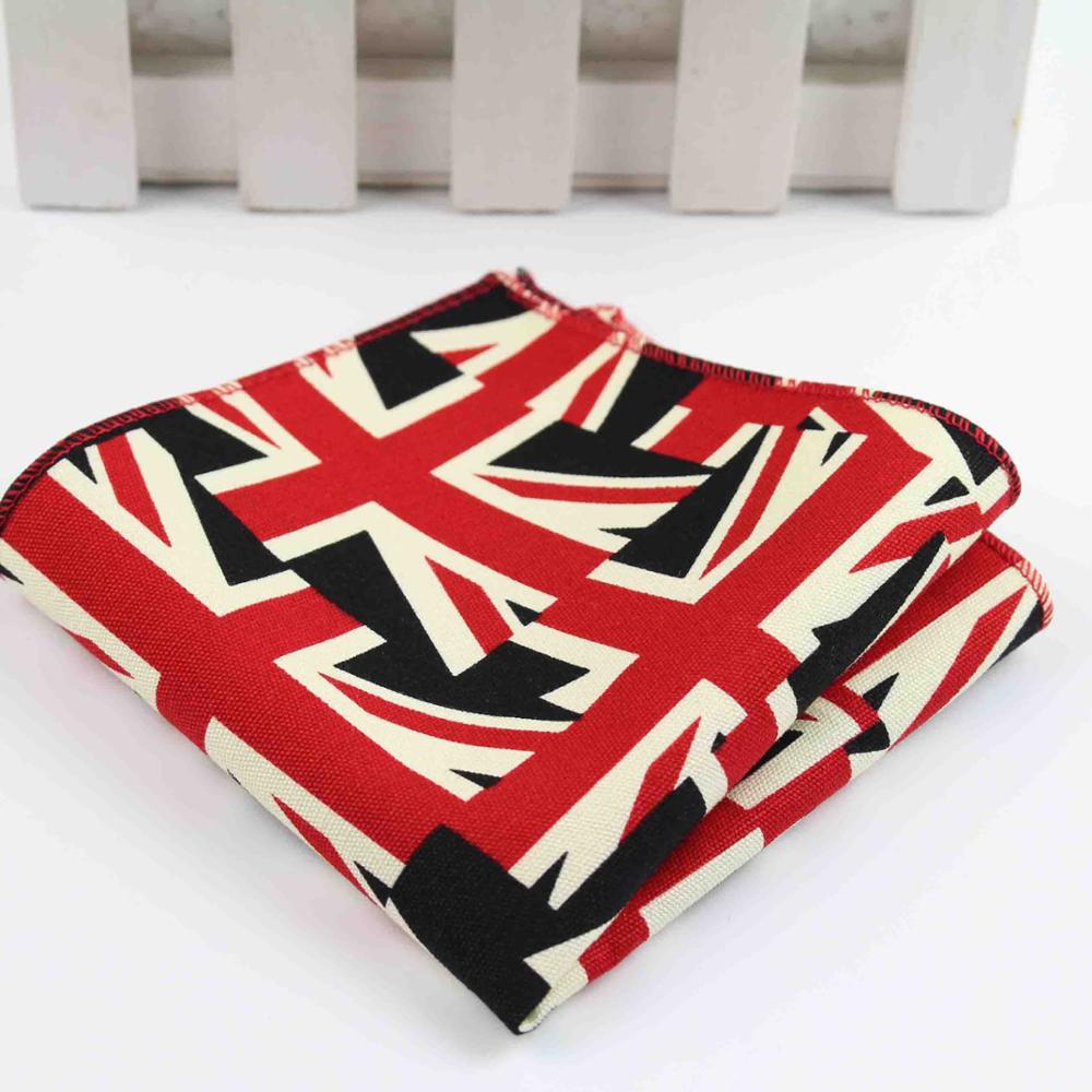 Männer Jahrgang Stil Baumwolle Leinen Taschentuch Blumen- gestreift Karte Flagge Tasche Platz 22*22cm Taschentücher Handtuch Lässig: 33