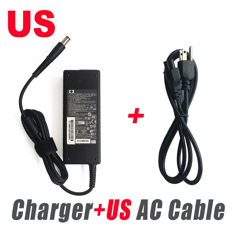 Genuine Laptop Ac Adapter 19V 4.74A 90W for HP ProBook 6470b,C6Z41UT,C9J13UT,B8V06UT,Spare 463955-001 608428-001 Notebook Power: US