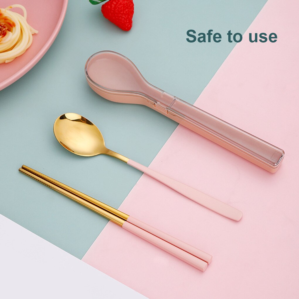 Cutlery Set Flatware Utensils Set 304 Stainless Steel Spoon and Chopsticks Sets for Camp, Picnic Family Gatherings Home Kitchen