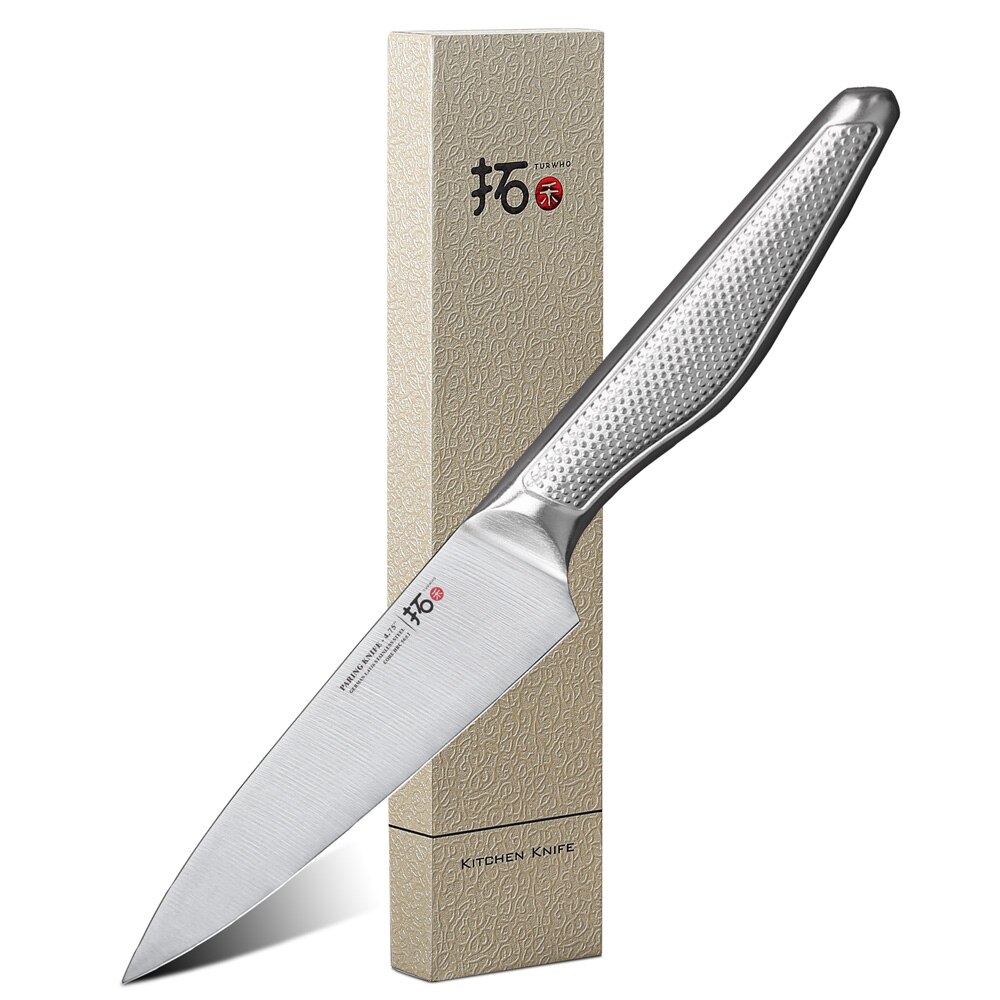 TURWHO Chef Knife 1 Piece Kitchen Knives German 1.4116 Stainless Steel Japanese Kiritsuke Santoku Cleaver Slicing Utility Knife: 4.75 inch Paring