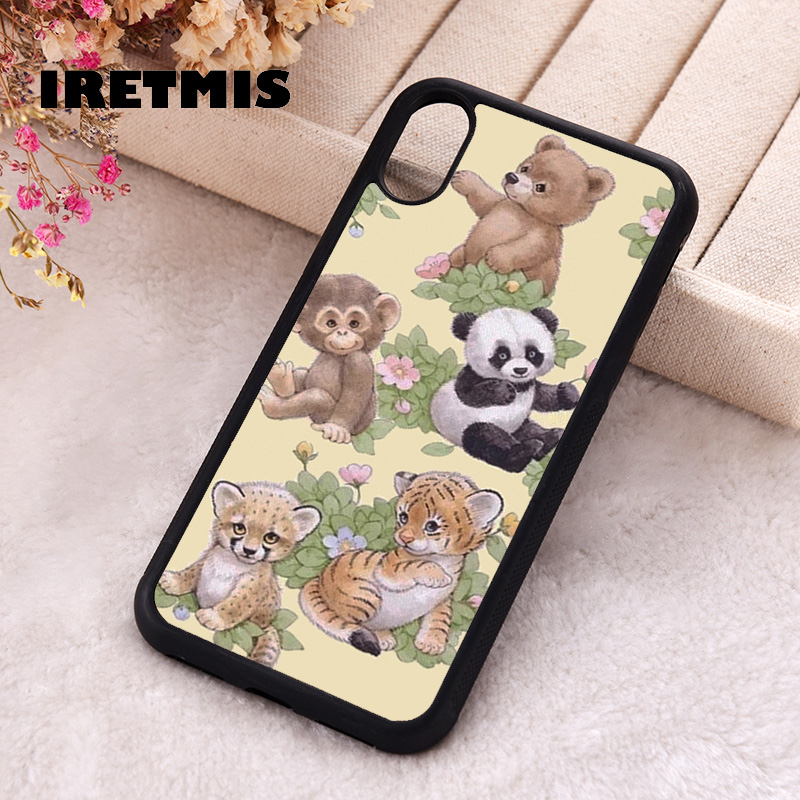 Iretmis-Coque de téléphone en caoutchouc et silicone TPU Safari Babies, iPhone X, XS, Max, Poly 11, 12, 13, PRO, MINI 14, 15, 16, Plus