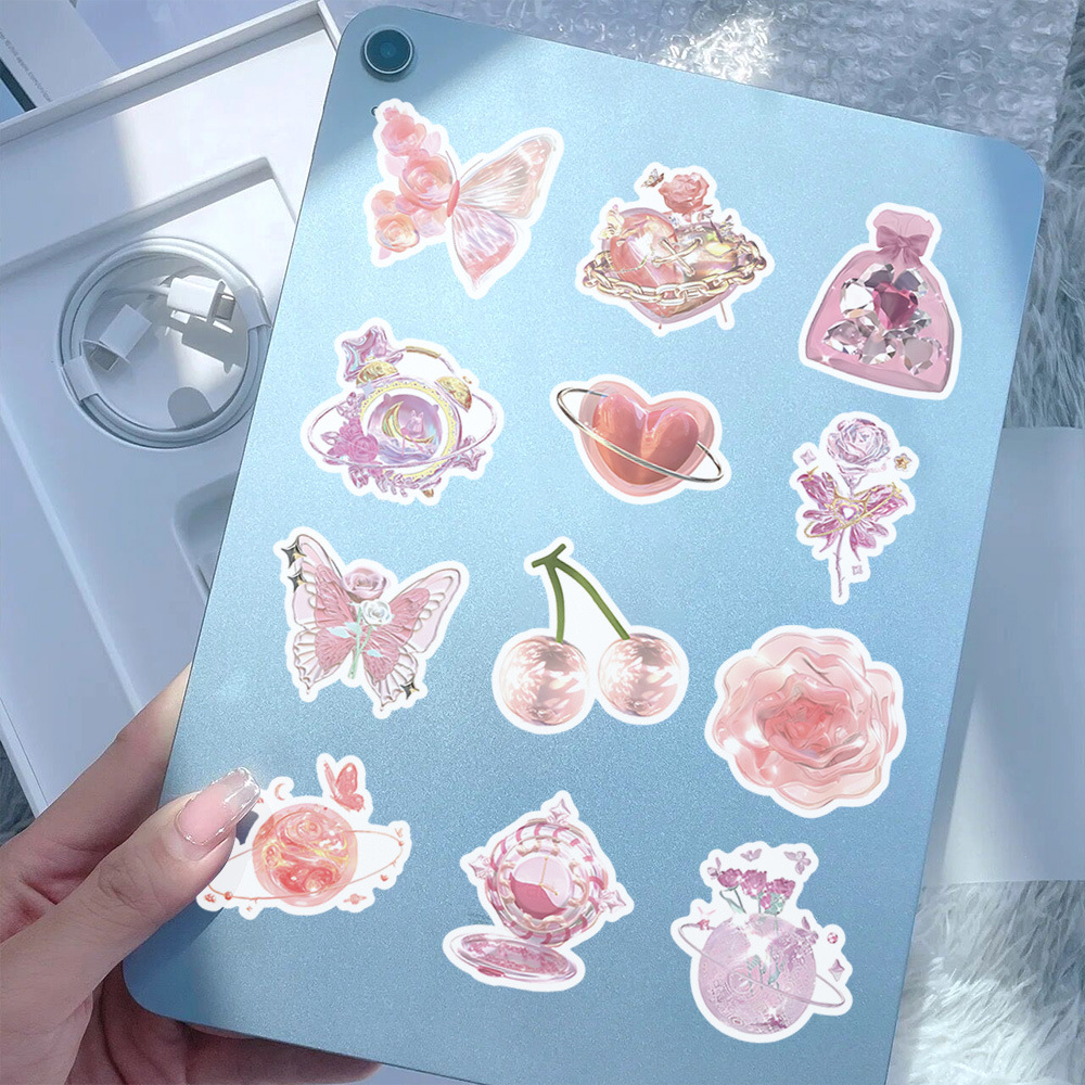 10/30/60pcs Cute Dream Pink Stickers Aesthetic Ins Style Cartoon Decals Skateboard Scrapbook Phone Helmet Car Sticker Waterproof