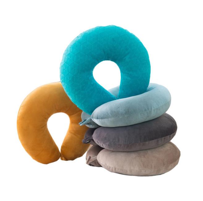 U Shaped Memory Foam Neck Pillows Soft Travel Pillow Neck Cervical Airplane Pillow 30*28*14CM Cervical Travel Healthcare Bedding: Random Color C