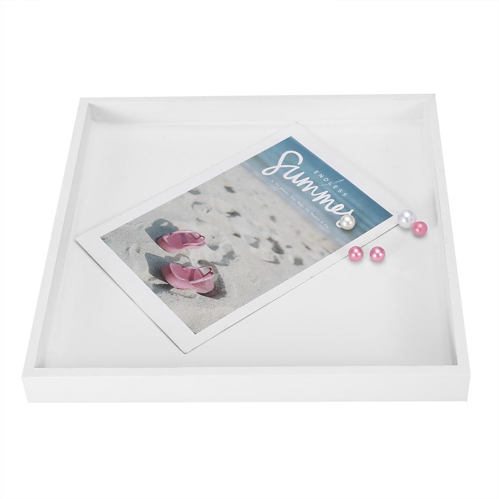 Multi-purpose Desktop Storage Organizer Valet Tray for Jewelry Food Cosmetics White Tray