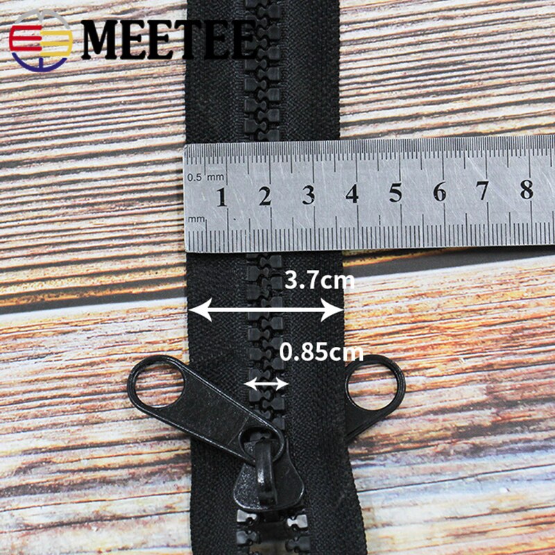 1/2/3/4/5/6Meters 10# Double Zip Sliders Resin Zipper For Tent Bags Outdoor Travel Long Coat DIY Clothing Sewing Accessories