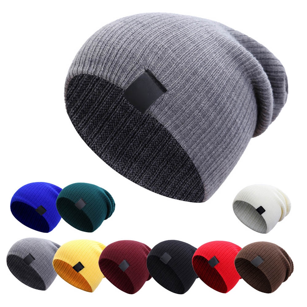 Men Women Winter Beanies Cap Outdoor Bonnet Skiing Hat Soft Knitted Hat DO2