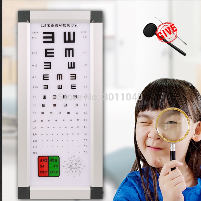 2.5 m China beste E grafiek gezichtsscherpte grafiek LED lichtbron logaritmische gezichtsscherpte grafiek Optometrie apparatuur