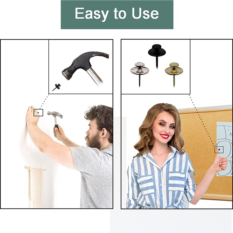 30 Pack Small Nails for Picture Hanging Double-Headed Picture Hangers Nails Wall Nails for Hanging Pictures