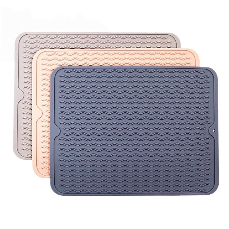 Large Multifuctional Silicone Protection Drying Mat Heat Insulation Holder Dish Cup Draining Pad Table Placemat Tray Kitchenware