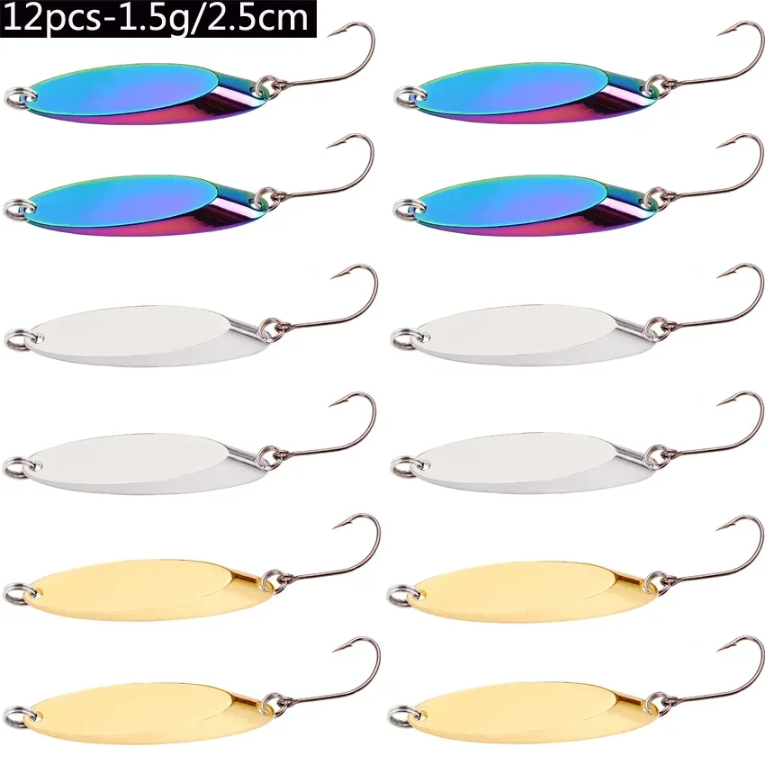 12 pçs 1.5g-60g metal afundando iscas de pesca colher jigging isca artificial duro truta baixo mar isca de pesca de água salgada