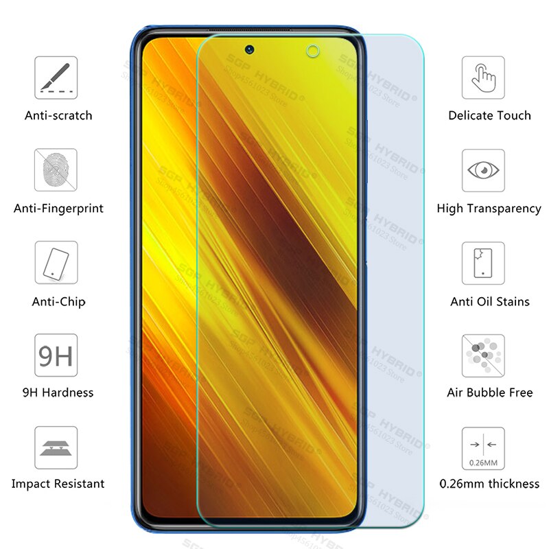 Verre de caméra 2-en-1 pour xiaomi poco x3 nfc protecteur d'écran léger et film d'objectif pour xiaomi mi pocox3 x 3 nfc bouclier blindé verre