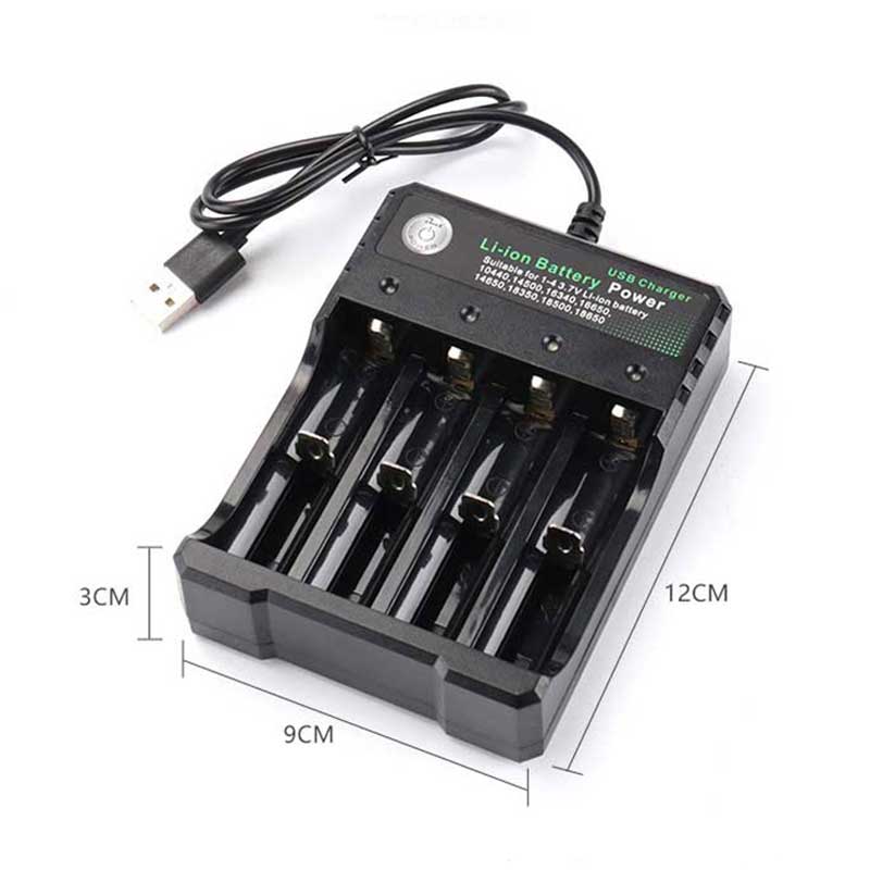 18650 Battery Charger Black 1 2 4 Slots AC 110V 220V Dual For 18650 Charging 3.7V Rechargeable Lithium Battery Charger