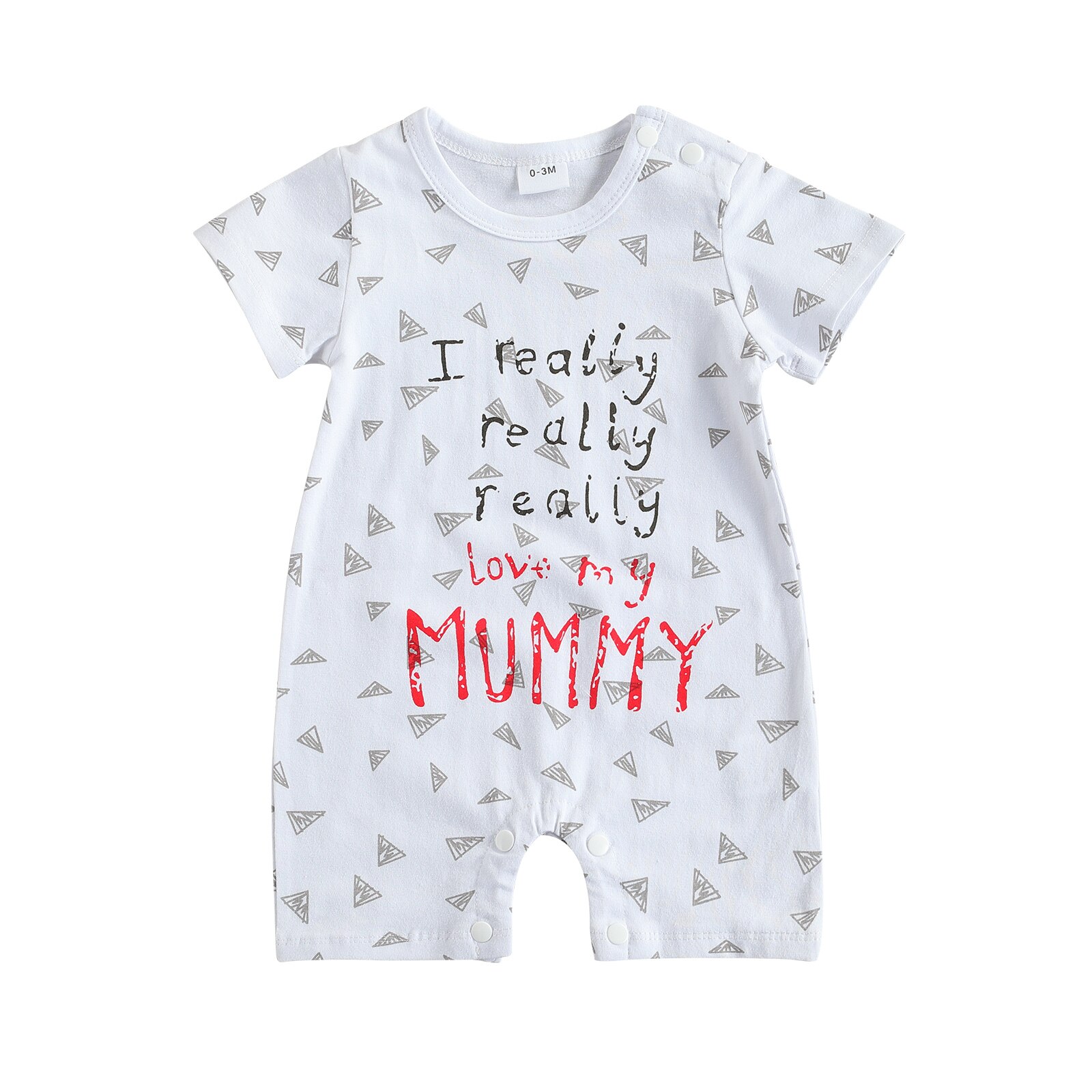 Newborn Baby Romper Letter Printed Short Sleeve Jumpsuit Crew Neck Garment Summer Infant Baby Girls Boys Romper 0-12 Months: A / 3M