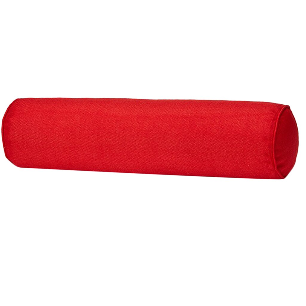 Effen Kleur Katoen Linnen Cilindrische Lendensteun Kussen: Bright Red