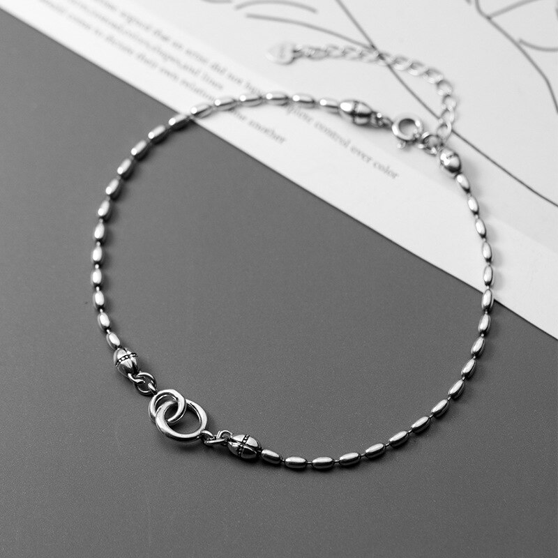 Bracciale MIQIAO sulla catena della gamba cavigliere da donna in argento Sterling 925 gioielli da donna in argento tailandese Beanie Foot Fashion per ragazze