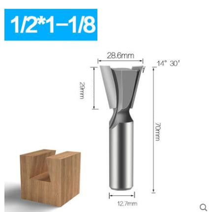 1pc 1/2" 1/4" Shank Rod Dovetail Router Bit Swallow Tail Woodworking Etching Milling Tools For Wood Cutter: 15