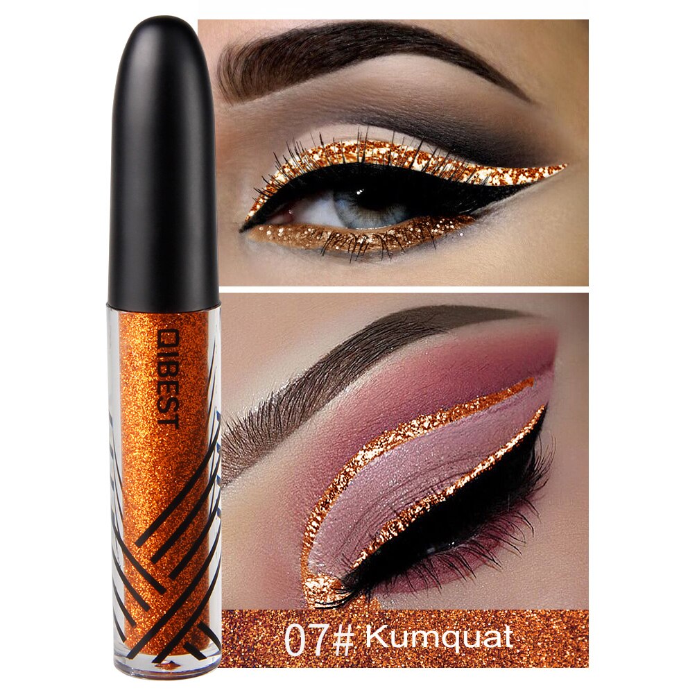 13 farver vandtæt flydende eyeliner glitter langtidsholdbar makeup eyeliner guld rød blå hvid eyeliner skinnende eyeliner: 07