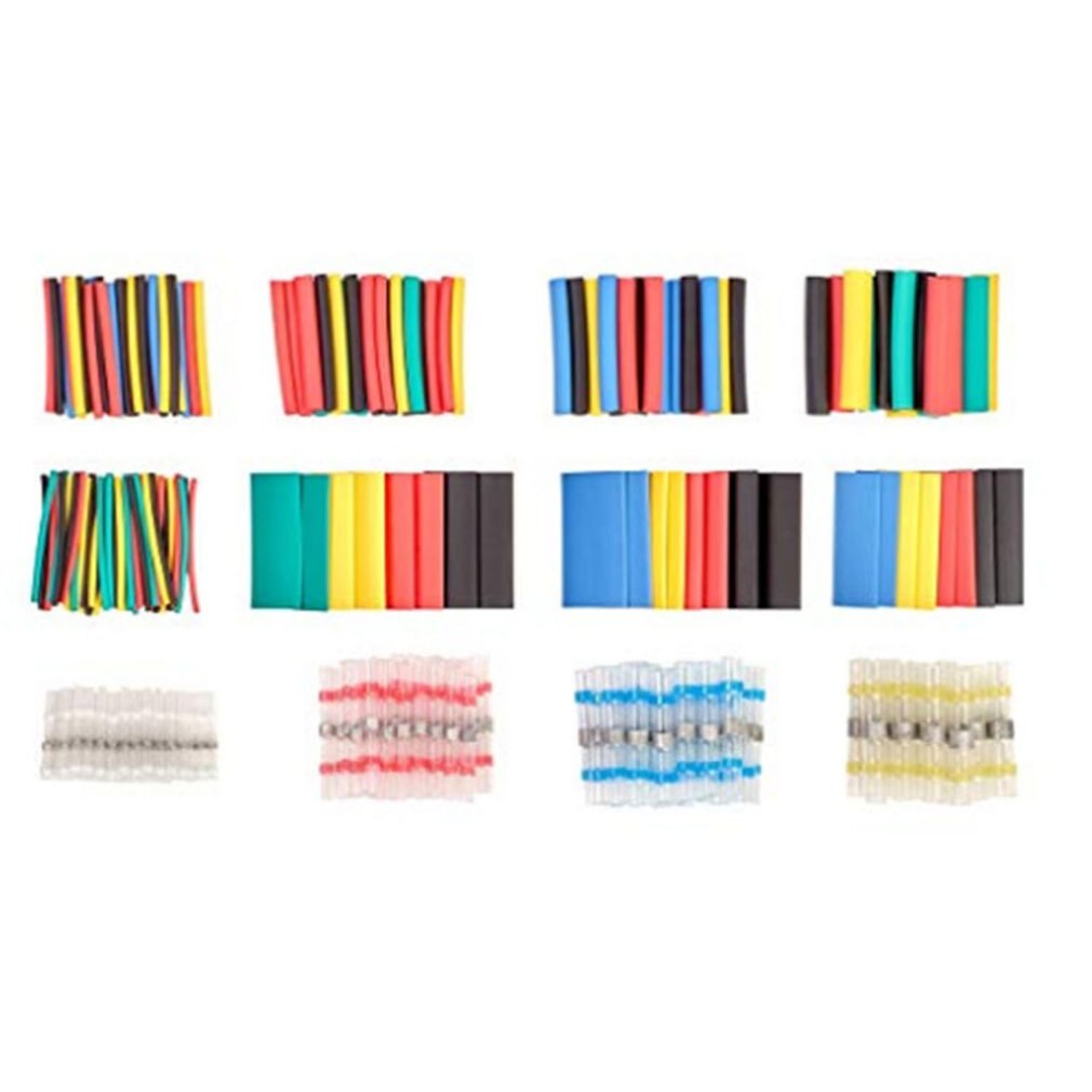 448 stuks gemengde krimpkous soldeerklemmen waterdichte soldeerhuls buis elektrische draad geïsoleerde stootverbinders kit