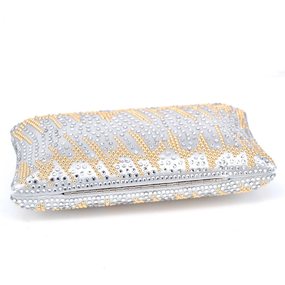 6 color Silver sparkly Crystal Evening Clutch Bag Lovely banquet Purse Wedding Party Bag stylish Mini Handbags 39